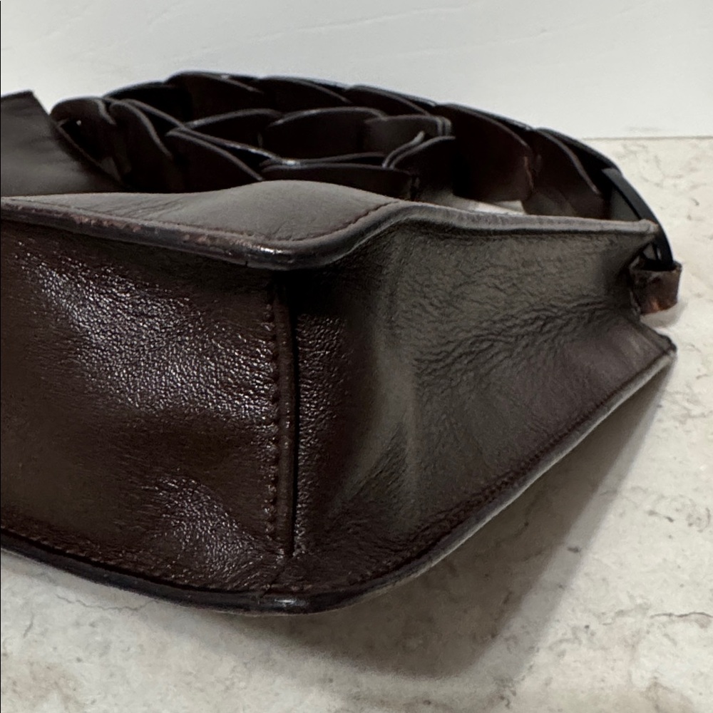 Rare GUCCI. Leather shoulder bag with card - Picture 7 of 15
